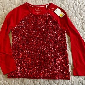 Boden kids Sequin Raglan T-shirt sizes 8-9 and 9-10
